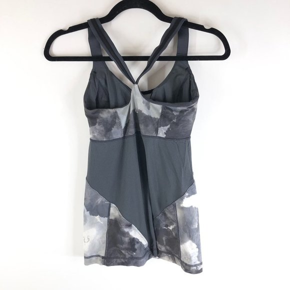 Lululemon Cross My Heart Tank Top Shelf Bra Tie Dye Gray 4 - Picture 2 of 6